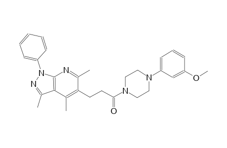 1H-pyrazolo[3,4-b]pyridine, 5-[3-[4-(3-methoxyphenyl)-1-piperazinyl]-3-oxopropyl]-3,4,6-trimethyl-1-phenyl-