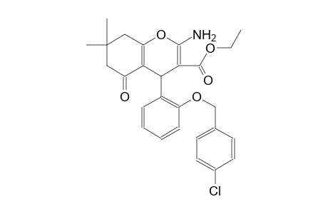 ethyl 2-amino-4-{2-[(4-chlorobenzyl)oxy]phenyl}-7,7-dimethyl-5-oxo-5,6,7,8-tetrahydro-4H-chromene-3-carboxylate