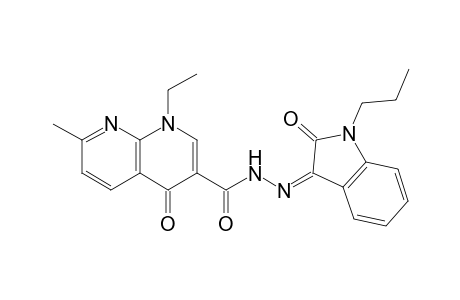 1-Ethyl-1,4-dihydro-7-methyl-4-oxo-N'-(2-oxo-1-propylindolin-3-ylidene)-1,8-naphthyridine-3-carbohydrazide