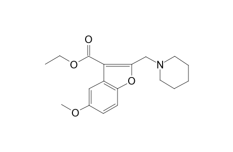 Benzofurane-3-carboxylic acid, 5-methoxy-2-(1-piperidylmethyl)-, ethyl ester