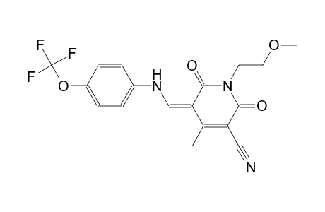 3-pyridinecarbonitrile, 1,2,5,6-tetrahydro-1-(2-methoxyethyl)-4-methyl-2,6-dioxo-5-[[[4-(trifluoromethoxy)phenyl]amino]methylene]-, (5Z)-
