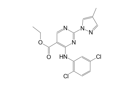 ethyl 4-(2,5-dichloroanilino)-2-(4-methyl-1H-pyrazol-1-yl)-5-pyrimidinecarboxylate