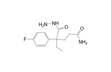 Benzeneacetic acid, .alpha.-(3-amino-3-oxopropyl)-.alpha.-ethyl-4-fluoro-, hydrazide