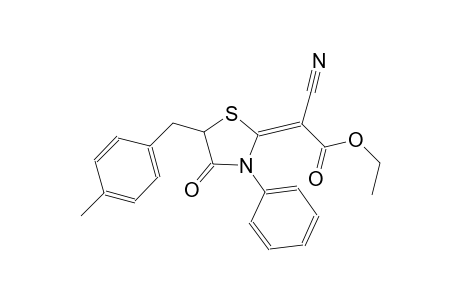 ethyl (2E)-cyano[5-(4-methylbenzyl)-4-oxo-3-phenyl-1,3-thiazolidin-2-ylidene]ethanoate