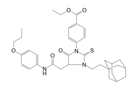 4-[3-[2-(1-adamantyl)ethyl]-5-keto-4-[2-keto-2-(4-propoxyanilino)ethyl]-2-thioxo-imidazolidin-1-yl]benzoic acid ethyl ester