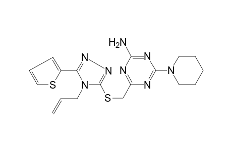 4-(1-piperidinyl)-6-[[(4-prop-2-enyl-5-thiophen-2-yl-1,2,4-triazol-3-yl)thio]methyl]-1,3,5-triazin-2-amine