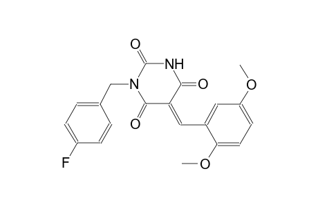 (5E)-5-(2,5-dimethoxybenzylidene)-1-(4-fluorobenzyl)-2,4,6(1H,3H,5H)-pyrimidinetrione