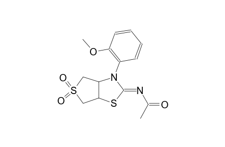 N-((2Z)-3-(2-methoxyphenyl)-5,5-dioxidotetrahydrothieno[3,4-d][1,3]thiazol-2(3H)-ylidene)acetamide