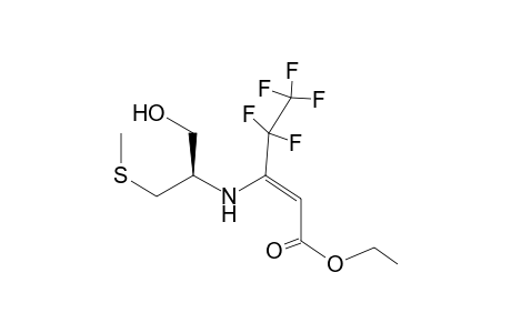 Ethyl 4,4,5,5,5-pentafluoro-3-[(R)-1'-(hydroxymethyl)-2'-(methylsulfanylethyl)amino]-pent-2-enoate