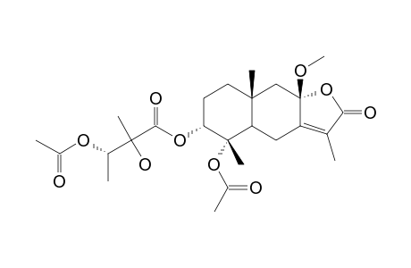 3-ALPHA-(2'-HYDROXY-3'-ACETOXY-2'-METHYLBUTYRYLOXY)-4E-ACETOXY-8-BETA-METHOXY-7(11)-EUDESMEN-12,8-OLIDE