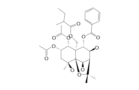 (1R,2S,4S,5S,6R,7R,8S,9S,10S)-1,2-Diacetoxy-9-benzoyloxy-15-(2-methylbutyroyloxy)-4,6,8-trihydroxydihydro-.beta.-agarofuran