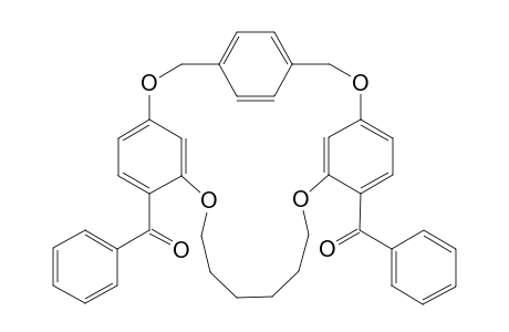 macrocycle [4',4'-Dibenzoyl-3,6-(ethendiylene)-9,11;20,22-bis(propendiylene)-1,8,12,19-tetraoxadocosene]