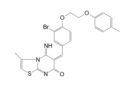 (6E)-6-{3-bromo-4-[2-(4-methylphenoxy)ethoxy]benzylidene}-5-imino-3-methyl-5,6-dihydro-7H-[1,3]thiazolo[3,2-a]pyrimidin-7-one
