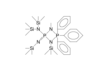 4-Bistrimethylsilylamino-1-methyl-2,2,2-triphenyl-3-trimethylsilyl-4-trimethylsilylimino-diazadiphosphetidine