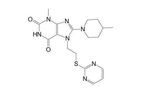 3-methyl-8-(4-methyl-1-piperidinyl)-7-[2-(2-pyrimidinylsulfanyl)ethyl]-3,7-dihydro-1H-purine-2,6-dione