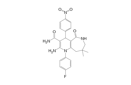 2-Amino-1-(4-fluorophenyl)-5-keto-8,8-dimethyl-4-(4-nitrophenyl)-4,6,7,9-tetrahydropyrid[3,2-c]azepine-3-carboxamide