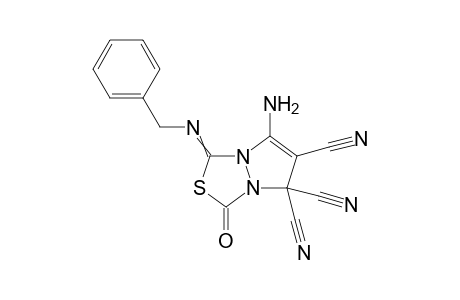 7-Amino-1-benzylimino-3-oxopyrazolo[1,2-c]-1,3,4-thiadiazole-5,5,6-tricarbonitrile