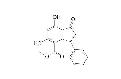 5,7-Dihydroxy-1-keto-3-phenyl-indane-4-carboxylic acid methyl ester