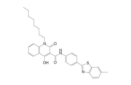 4-hydroxy-N-[4-(6-methyl-1,3-benzothiazol-2-yl)phenyl]-1-octyl-2-oxo-1,2-dihydro-3-quinolinecarboxamide