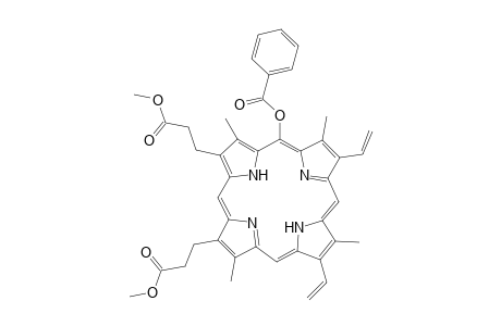21H,23H-Porphine-2,18-dipropanoic acid, 5-(benzoyloxy)-8,13-diethenyl-3,7,12,17-tetramethyl-, dimethyl ester