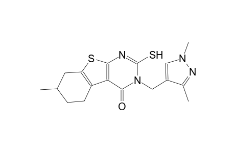 3-[(1,3-dimethyl-1H-pyrazol-4-yl)methyl]-7-methyl-2-sulfanyl-5,6,7,8-tetrahydro[1]benzothieno[2,3-d]pyrimidin-4(3H)-one