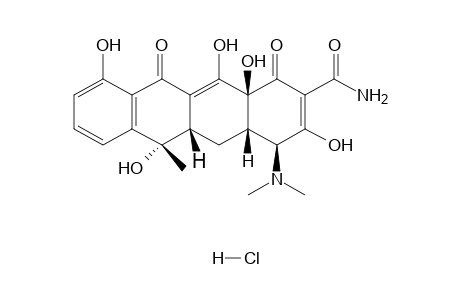4-(DIMETHYLAMINO)-1,11-DIOXO-6-METHYL-1,4,4a,5,5a,6,11,12a-OCTAHYDRO-3,6,10,12,12a-PENTAHYDROXY-2-NAPHTHACENECARBOXAMIDE, MONOHYDROCHLORIDE