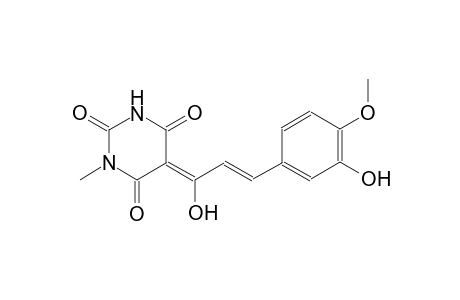 (5Z)-5-[(2E)-1-hydroxy-3-(3-hydroxy-4-methoxyphenyl)-2-propenylidene]-1-methyl-2,4,6(1H,3H,5H)-pyrimidinetrione