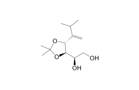 (4R,5R)-2,2-Dimethyl-4-(1'-methylene-2'-methylpropyl)-5-(1'R,2'-dihydroxyethyl)-1,3-dioxolane: