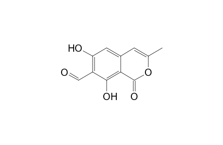 1H-2-Benzopyran-7-carboxaldehyde, 6,8-dihydroxy-3-methyl-1-oxo-