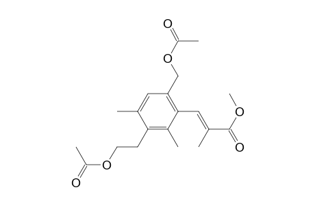 2-Propenoic acid, 3-[3-[2-(acetyloxy)ethyl]-6-[(acetyloxy)methyl]-2,4-dimethylphenyl]-2 -methyl-, methyl ester, (E)-