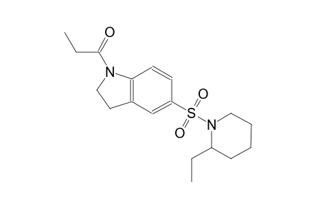5-[(2-ethyl-1-piperidinyl)sulfonyl]-1-propionylindoline
