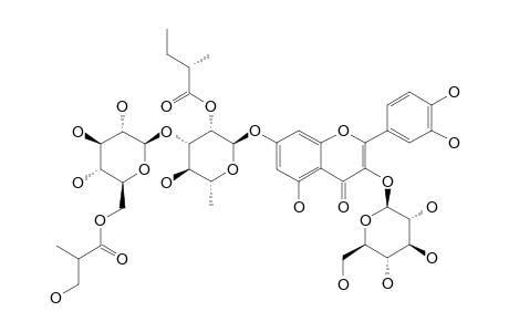 #2;SINOCRASSOSIDE-B5;QUERCETIN-3-O-BETA-D-GLUCOPYRANOSYL-7-O-BETA-D-(6-O-3-HYDROXY-ISOBUTYRYL)-GLUCOPYRANOSYL-(1->3)-ALPHA-L-[2-O-(2S)-2-METHYLBUTYRYL]-RHAMNOP