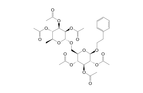 2-Phenylethyl 6-o-(6-deoxy-.alpha.-L-mannopyranosyl)-.beta.-D-glucopyranoside, hexacetate