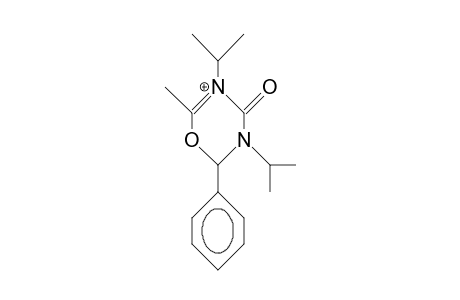 3,4-Dihydro-3,5-diisopropyl-6-methyl-4-oxo-2-phenyl-2H-1,3,5-oxadiazinium cation