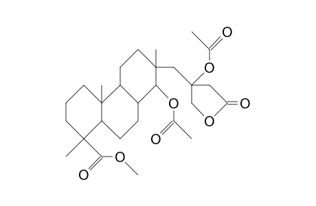 De-15-methyl-14-acetoxy-15-(tetrahydro-4-acetoxy -furan-2-on-4-yl)-18-isopimaranoic acid, methyl ester