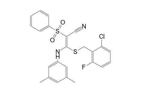 2-propenenitrile, 3-[[(2-chloro-6-fluorophenyl)methyl]thio]-3-[(3,5-dimethylphenyl)amino]-2-(phenylsulfonyl)-, (2E)-