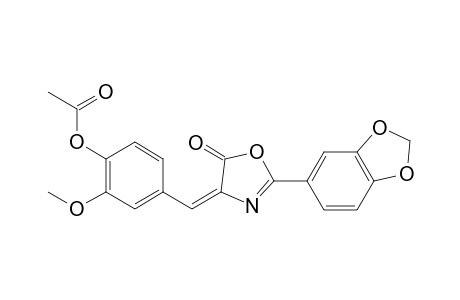 Oxazol-5(4H)-one, 4-(4-acetoxy-3-methoxybenzylideno)-2-(3,4-methylenedioxyphenyl)-