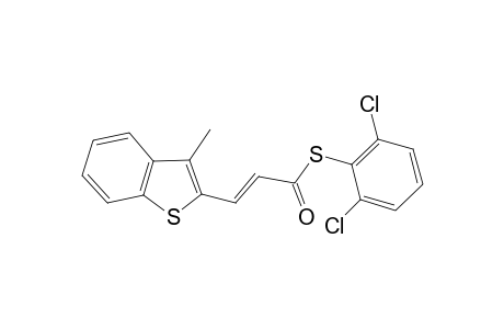 (E)-3-(3-methyl-1-benzothiophen-2-yl)-2-propenethioic acid S-(2,6-dichlorophenyl) ester