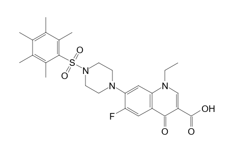1-Ethyl-6-fluoro-4-oxo-7-(4-((2,3,4,5,6-pentamethylphenyl)sulfonyl)piperazin-1-yl)-1,4-dihydroquinoline-3-carboxylic acid