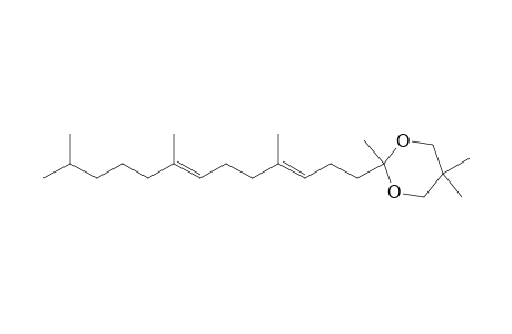 2,5,5-trimethyl-2-((3E,7E)-4,8,12-trimethyltrideca-3,7-dien-1-yl)-1,3-dioxane