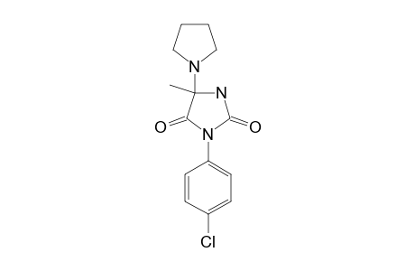 3-(4-CHLOROPHENYL)-5-METHYL-5-(PYRROLIDIN-1-YL)-IMIDAZOLIDINE-2,4-DIONE