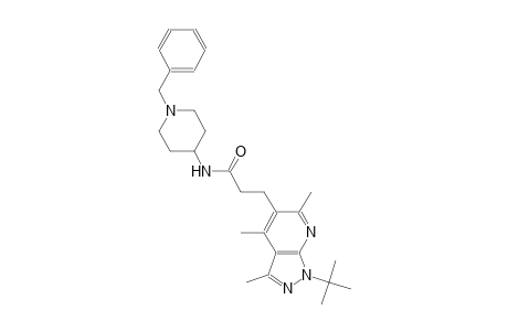 1H-pyrazolo[3,4-b]pyridine-5-propanamide, 1-(1,1-dimethylethyl)-3,4,6-trimethyl-N-[1-(phenylmethyl)-4-piperidinyl]-