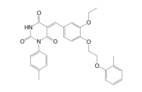 (5Z)-5-[3-ethoxy-4-[2-(2-methylphenoxy)ethoxy]benzylidene]-1-(p-tolyl)barbituric acid