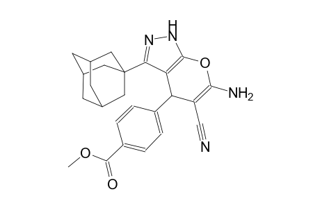 4-[3-(1-adamantyl)-6-amino-5-cyano-2,4-dihydropyrano[2,3-c]pyrazol-4-yl]benzoic acid methyl ester