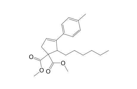 2-hexyl-3-(4-methylphenyl)cyclopent-3-ene-1,1-dicarboxylic acid dimethyl ester