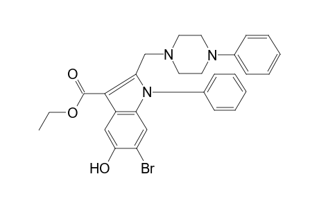 6-Bromo-5-hydroxy-1-phenyl-2-[(4-phenyl-1-piperazinyl)methyl]-3-indolecarboxylic acid ethyl ester