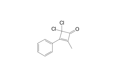 4,4-bis(chloranyl)-2-methyl-3-phenyl-cyclobut-2-en-1-one