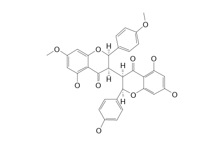 CHAMAEJASMENIN-D;(+)-[3,3'-BI-4H-1-BENZOPYRAN]-4,4'-DIONE-2,2',3,3'-TETRAHYDRO-5,5',7-TRIHYDROXY-7-METHOXY-2-(4-METHOXYPHENYL)-2'-(4-HYDROXYPHENYL)