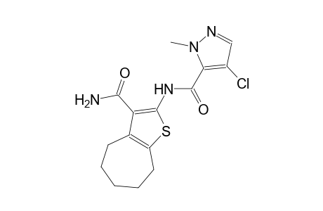 N-[3-(aminocarbonyl)-5,6,7,8-tetrahydro-4H-cyclohepta[b]thien-2-yl]-4-chloro-1-methyl-1H-pyrazole-5-carboxamide