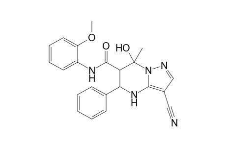3-Cyano-7-hydroxy-N-(2-methoxyphenyl)-7-methyl-5-phenyl-4,5,6,7-tetrahydropyrazolo[1,5-a]pyrimidine-6-carboxamide